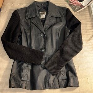Vintage Forenza Leather and Knit Jacket - Size 8